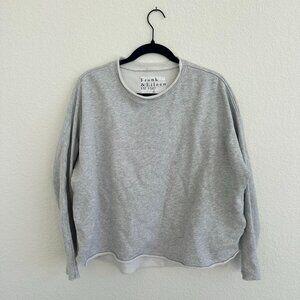 Frank & Eileen Raw Hem oversized Caplet Sweatshirt, grey, small